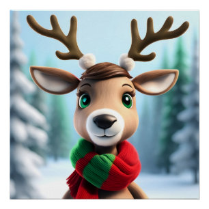 Cute Reindeer Poster