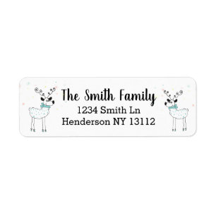 Cute Reindeer Return Address Label
