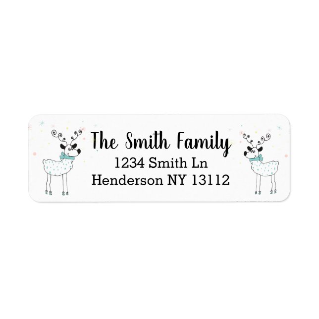 Cute Reindeer  Return Address Label (Front)