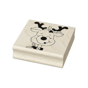 Cute Reindeer Rubber Stamp