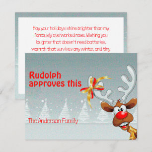 Cute reindeer Rudolph christmas wishes Postcard