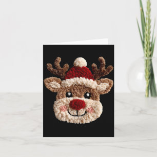 Cute Reindeer Rudolph Crochet Xmas Pajamas Holiday Card