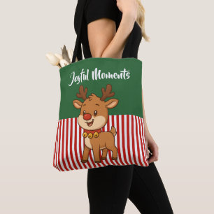 Cute Reindeer Rudolph Illustration Tote Bag