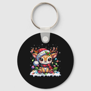 Cute Reindeer Santa Christmas Xmas Girls Women Kid Key Ring