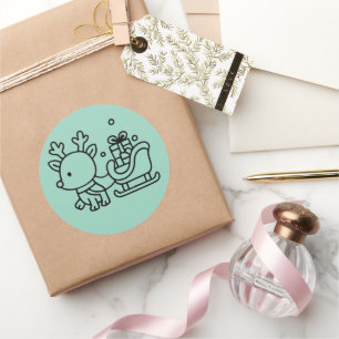 Cute Reindeer Sticker – Adorable Christmas Gift