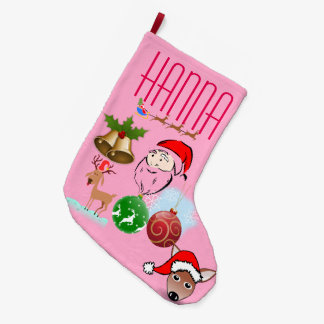 Cute Reindeer Stocking Sleigh Happy Holiday