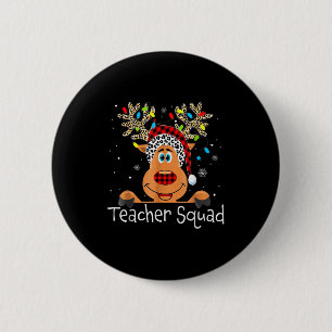 Cute Reindeer Teacher Squad Christmas  6 Cm Round Badge