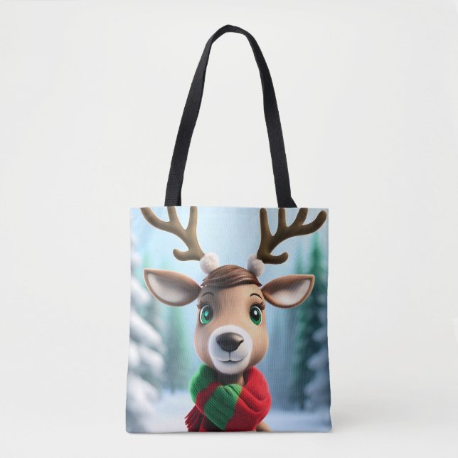 Cute Reindeer Tote Bag (Front)