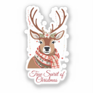 Cute Reindeer with Scarf Sticker