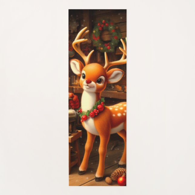 Cute Reindeer  Yoga Mat (Front)