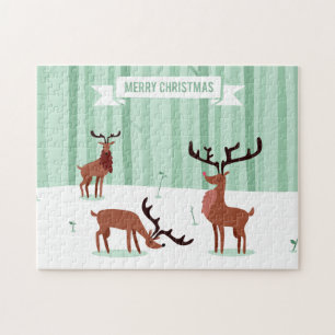 Cute Reindeers Christmas puzzle