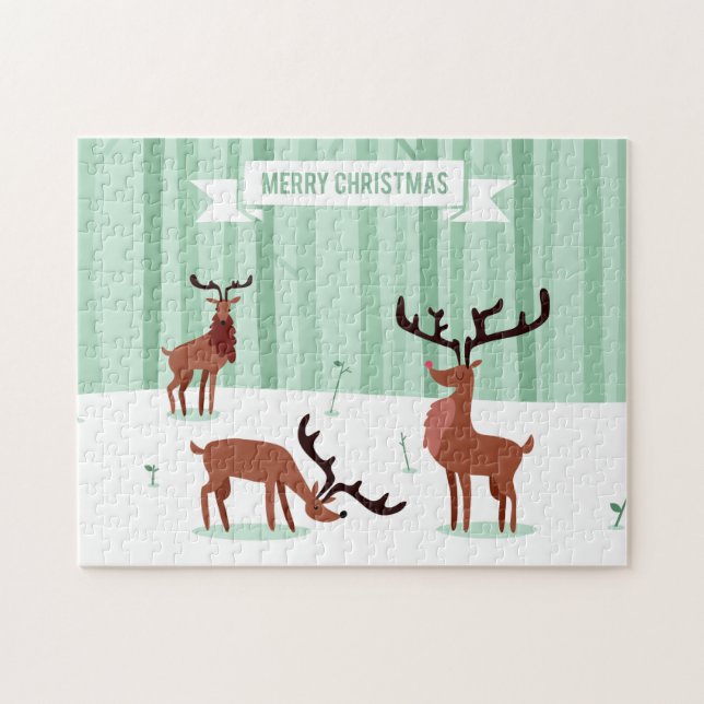 Cute Reindeers Christmas puzzle (Horizontal)