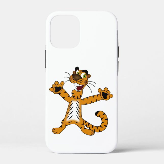 CUTE REJOICING SPOTTED BROWNISH YELLOW TIGER Case-Mate iPhone CASE (Back)