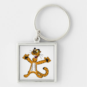 CUTE REJOICING SPOTTED BROWNISH YELLOW TIGER KEY RING