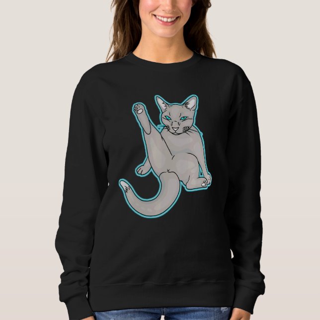 Cute Relaxed Cat Sweatshirt (Front)