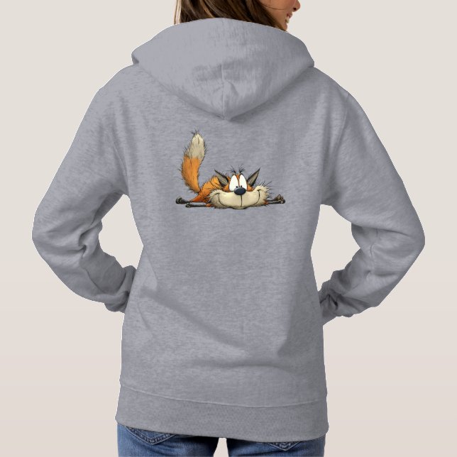 Cute Relaxed Fox Cartoon Hoodie (Back)