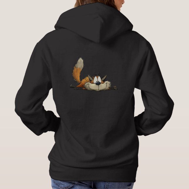 Cute Relaxed Fox Cartoon Hoodie (Back)