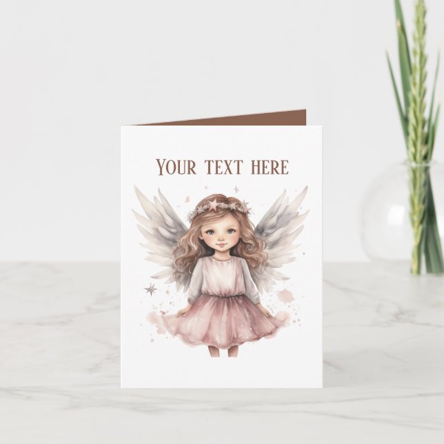 Cute Religious Angel add message  Card (Front)