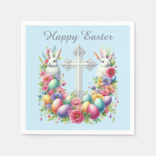 Cute Religious Easter Cross Holiday dinner party  Napkin
