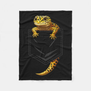 Cute reptile lizard leopard gecko pocket men women fleece blanket