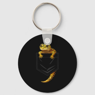 Cute reptile lizard leopard gecko pocket men women key ring