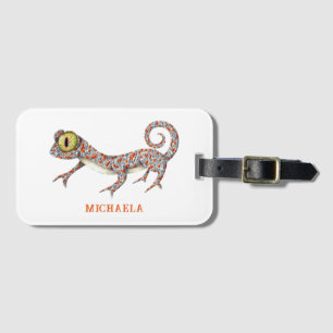 Cute Reptile Personalised Luggage Tag