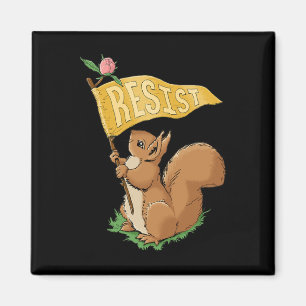 Cute Resist Squirrel Anti-trump Magnet