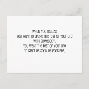 Cute, "Rest of your life" Marriage quote Postcard