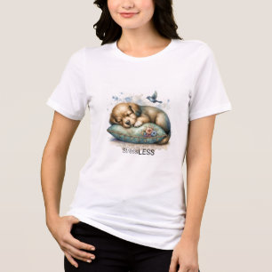 Cute Restful Puppy Stress Less Tri-Blend Shirt