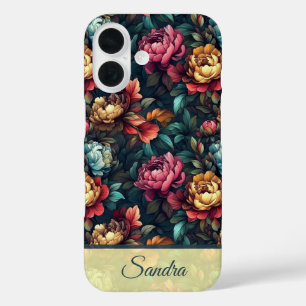 Cute Retirement Gift Peony Flower Name iPhone 16 Case
