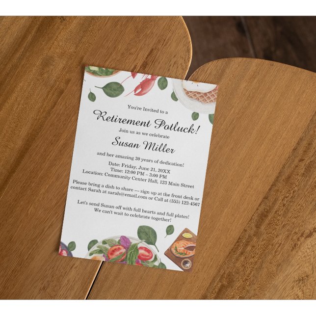 Cute Retirement Potluck Invitation Flyer (Creator Uploaded)