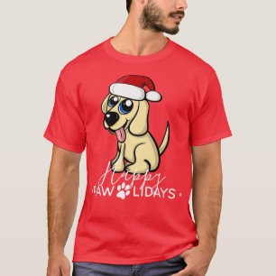 Cute Retriever Golden Puppy Funny Dog Christmas T-Shirt