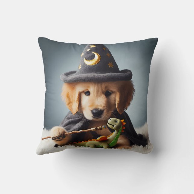 Cute Retriever Wizard Pillow (Back)