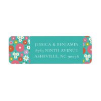 Cute Retro 60s Flower Turquoise Custom Baby Shower