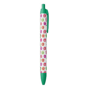 Cute retro apple pattern black ink pen