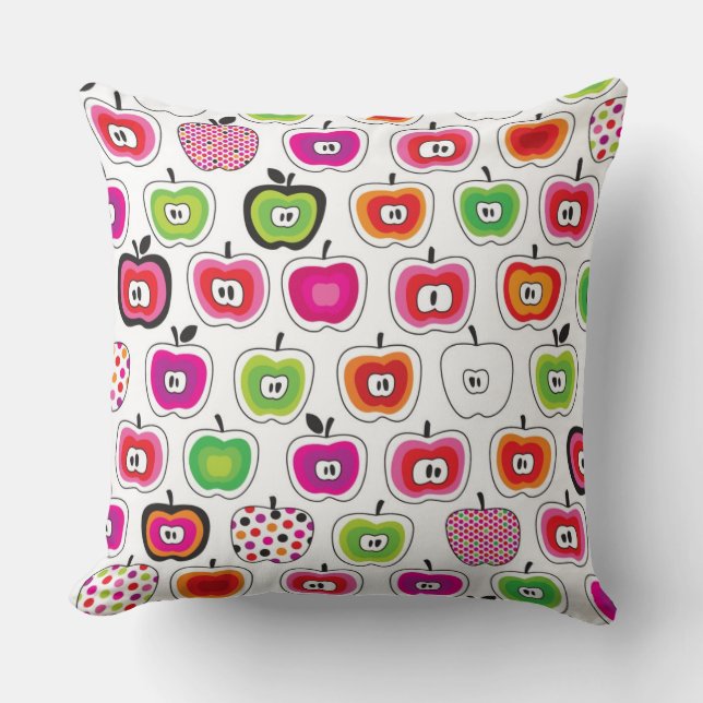 Cute retro apple pattern cushion (Front)