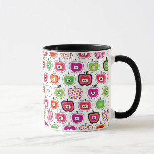 Cute retro apple pattern mug