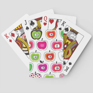 Cute retro apple pattern playing cards