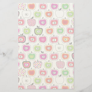 Cute retro apple pattern stationery