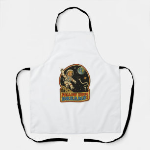 Cute Retro Astronaut Follow Your Dreams Space Meme Apron