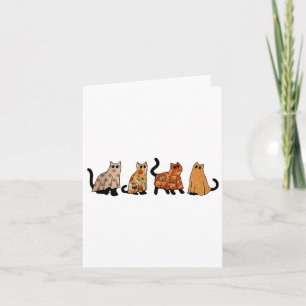 Cute Retro Black Cat Ghost Fall Halloween Cat Love Card