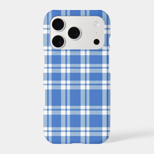 Cute Retro Blue Gingham Plaid Pattern (Back)