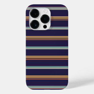 Cute retro blue stripes Case-Mate iPhone 14 pro case