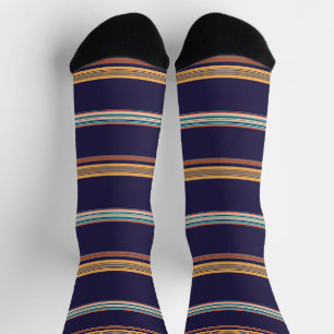 Cute retro blue stripes socks