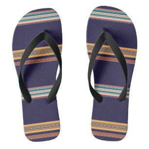 Cute retro blue stripes thongs