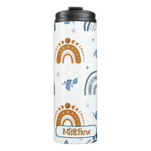 Cute Retro Boho Celestial Pattern Personalised Thermal Tumbler