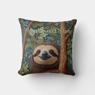 Cute retro boho Sloth Cushion