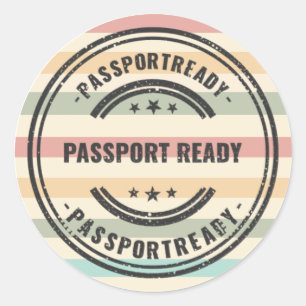 Cute Retro Bold Travel Sticker passport ready