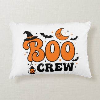 Cute Retro Boo Crew Halloween Spooky Squad Design Decorative Cushion