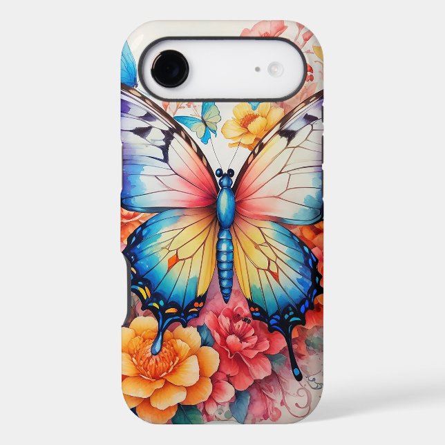 Cute Retro Butterfly & Flower Art (Back)